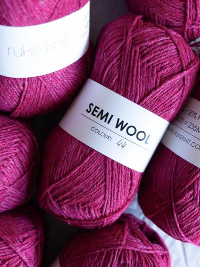 Ruke knit Semi-Wool yarn - Lilac (Melange) (44), 100g