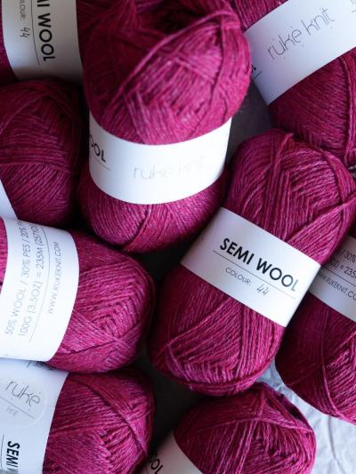 Ruke knit Semi-Wool yarn - Lilac (Melange) (44), 100g