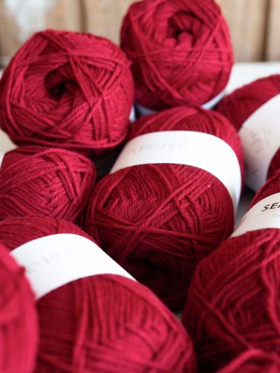 Ruke knit Semi-Wool yarn - Burgundy (52), 100g