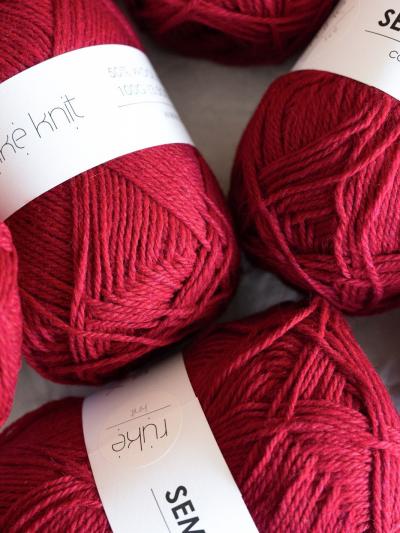 Ruke knit Semi-Wool yarn - Burgundy (52), 100g