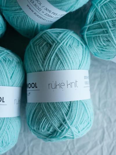 Ruke knit Semi-Wool yarn - Ice mint (19), 100g
