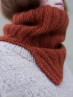 Ruke Knit neck warmer knitting pattern close-up showing rib stitch texture and hand knit details