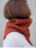 Ruke Knit neck warmer knitting pattern worn from the back, hand knit ribbed winter accessory