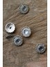 Rhinestone buttons, silver