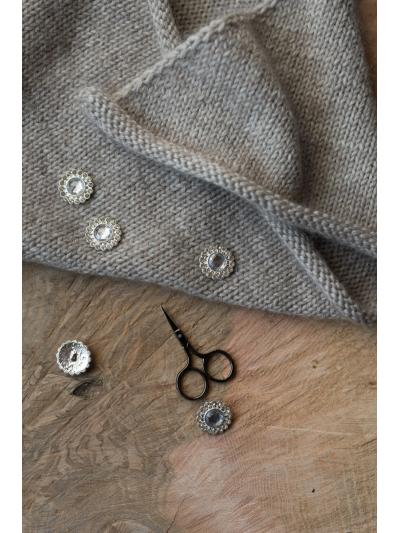 Rhinestone buttons, silver