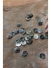 Mother-of-pearl buttons enameled, grey green