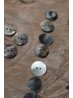 Mother-of-pearl buttons enameled, grey green 30mm