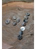 Mother-of-pearl buttons enameled, grey green 30mm