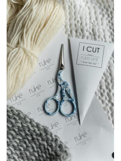 Knitting scissors stork 11.5cm Blue flower