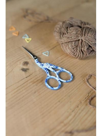 Knitting scissors stork 11.5cm Blue flower