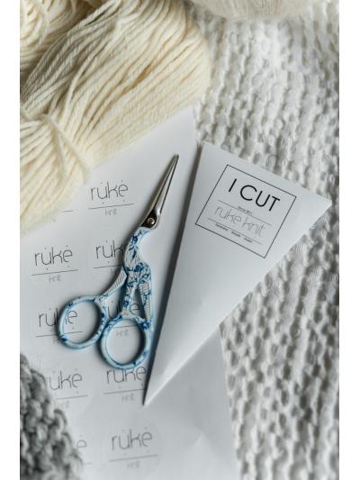 Knitting scissors stork 11.5cm Blue flower