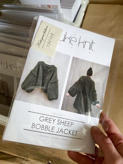 PRINTED Knitting pattern for Grey sheep bobble jacket