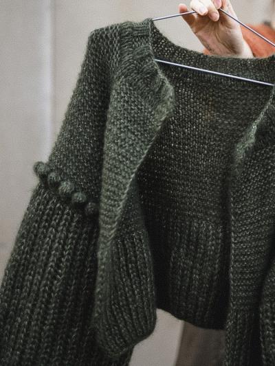 PRINTED Knitting pattern for Grey sheep bobble jacket