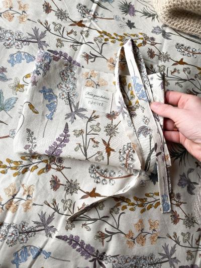 Lining for Ruke clutch bag - flowered, M size