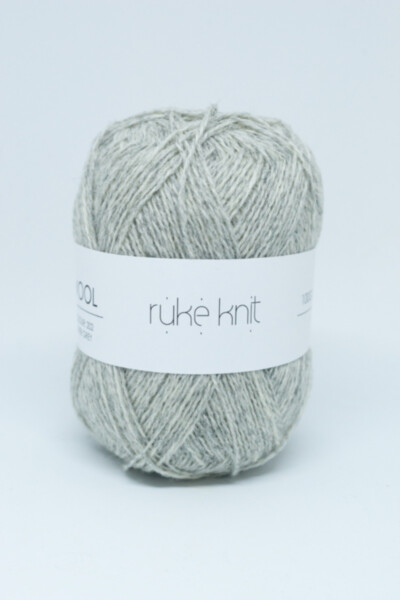Ruke knit Wool yarn - Light grey colour (202), 100g
