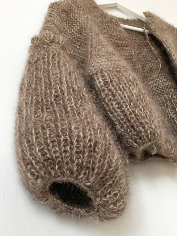 Grey sheep bobble jacket ruke knit knitting pattern